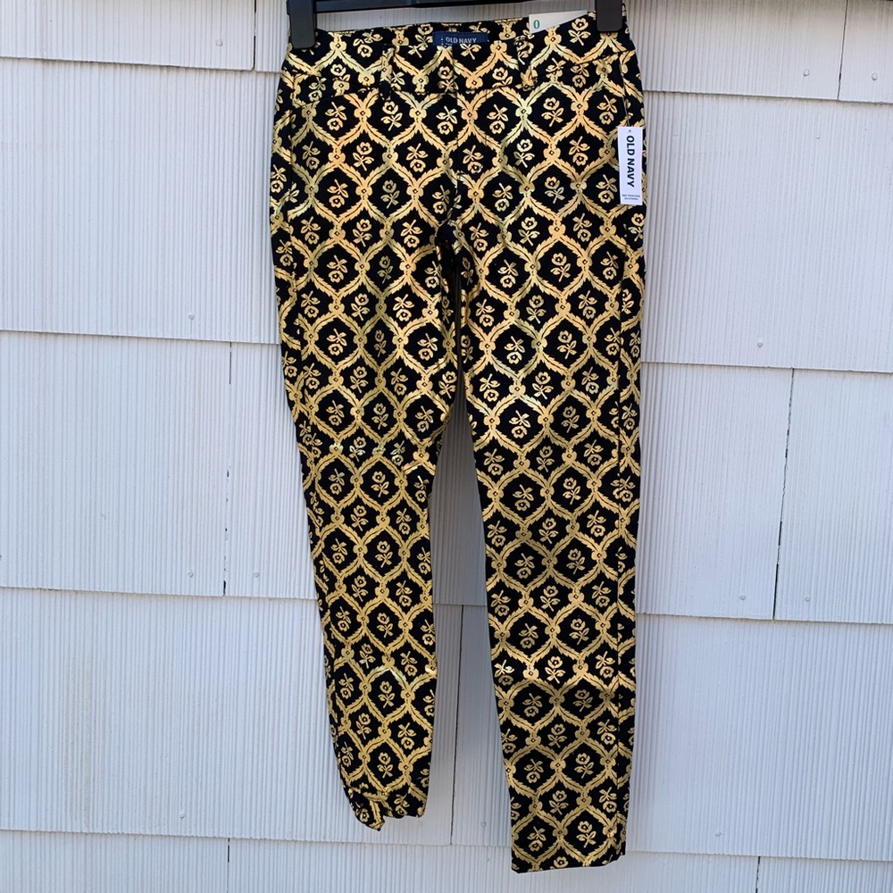 NWT Old Navy Metallic Patterned Pixie Pants